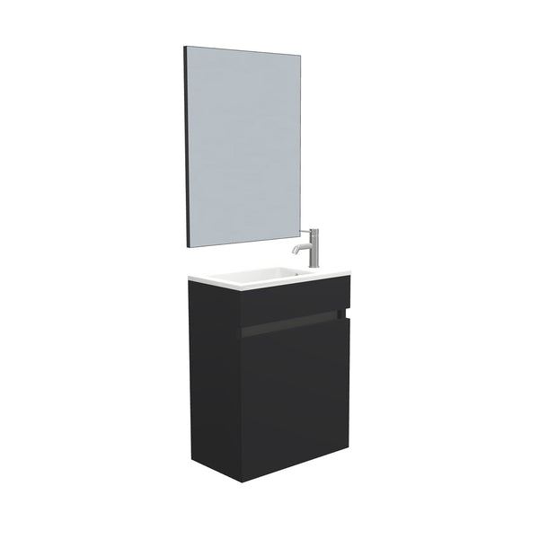 Almera 40 cm Mat Zwart Onderkast 1 Deur Toiletmeubel Set