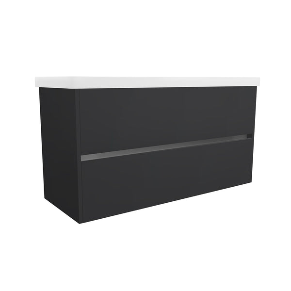 Berlin 120 cm Mat Zwart Wastafelmeubel Met Elite Wastafels