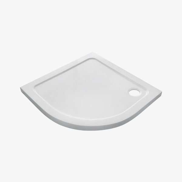 Douchebak Acryl Paula Kwartrond Wit 90x90 cm