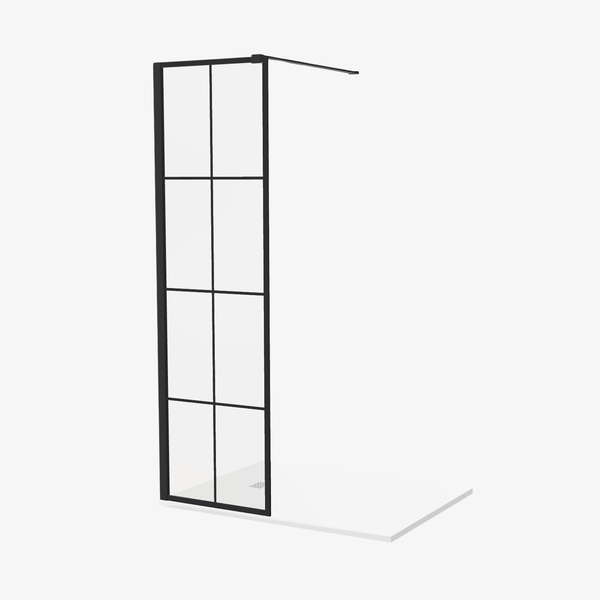 Inloopdouche Iris 60 cm Zwart Mat Raster Easy Clean 8 mm helderglas Aluminuim profiel Nano-Coating