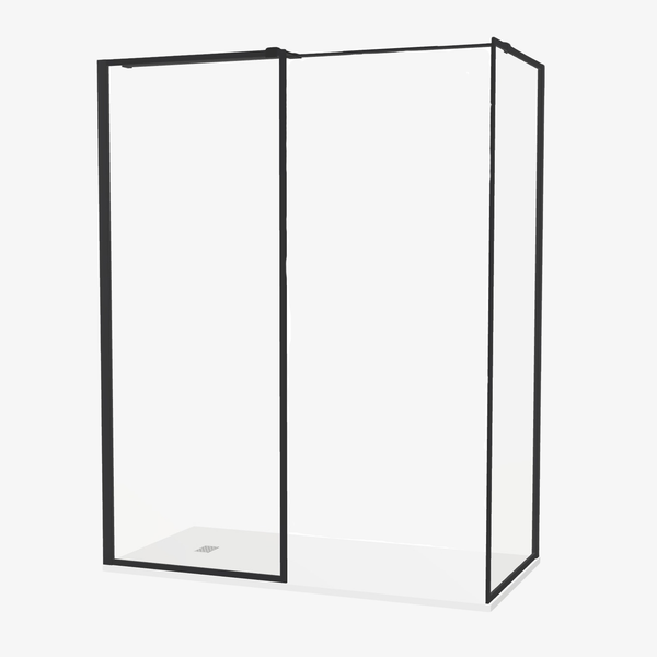 Inloopdouche Lisa 120x80 cm Easy Clean 8 mm helderglas Zwart Mat Aluminuim profiel Nano-Coating