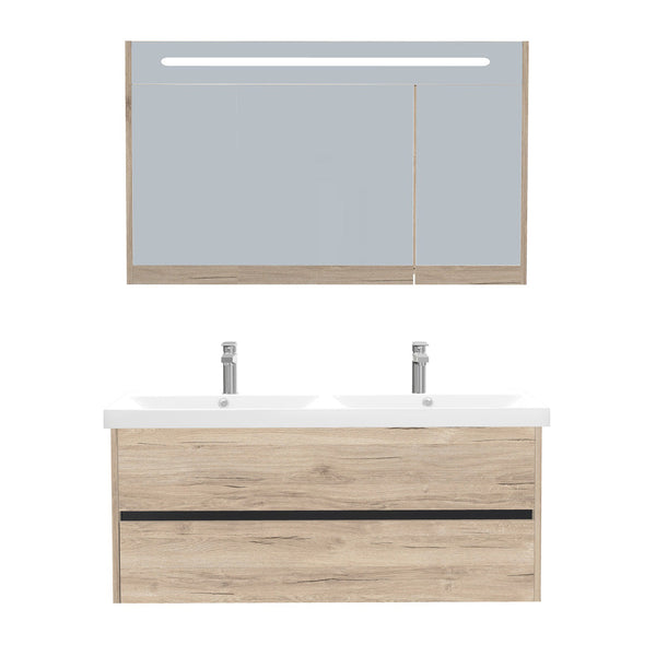 Badkamermeubel Best Design Quick-Greeploos 100x56x45cm Onderkast Wastafel Grijs Eiken Badkamermeubel Best Design Quick-Greeploos 100x56x45cm Onderkast Wastafel Grijs Eiken
