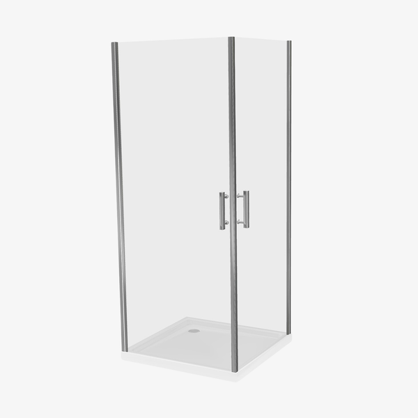 Kensi Douchecabine Vierkant Dubbele Swingdeur 80x80 cm Antikalk Helder Glas Chroom Profiel 6mm Veiligheidsglas Easy Clean