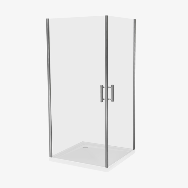 Kensi Douchecabine Vierkant Dubbele Swingdeur 90x90 cm Antikalk Helder Glas Chroom Profiel 6 mm Veiligheidsglas Easy Clean