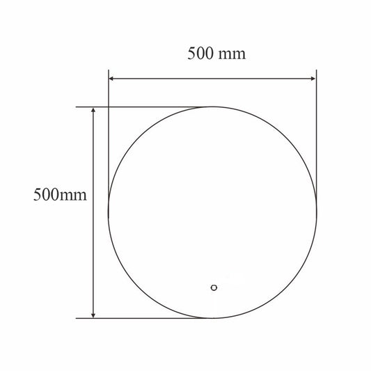 Led Spiegel Quinty Mat Zwart met Dimbare Verlichting en Verwarming Rond 50 cm