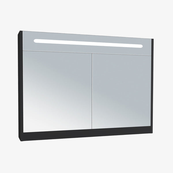 Led Spiegelkast Mat Zwart 100 cm