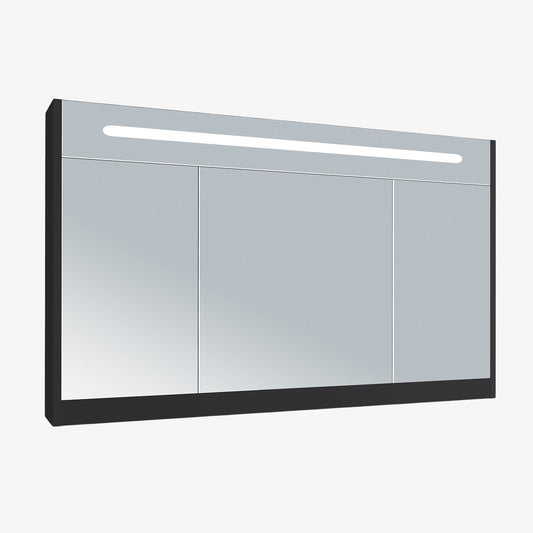 Led Spiegelkast Mat Zwart 120 cm