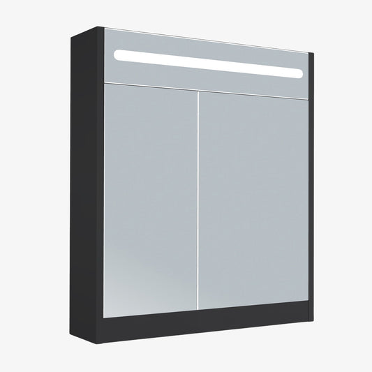 Led Spiegelkast Mat Zwart 65 cm