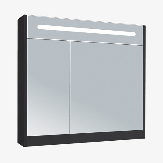 Led Spiegelkast Mat Zwart 80 cm