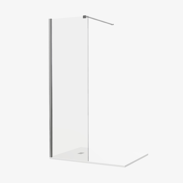 Lola Inloopdouche 50 cm Antikalk Helder Glas Chroom Profiel 8 mm Omkeerbaar Veiligheidsglas Nanocoating