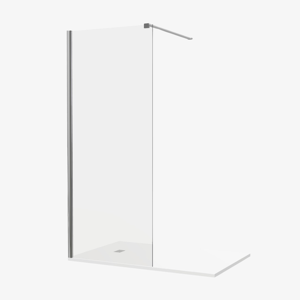 Lola Inloopdouche 90 cm Antikalk Helder Glas Chroom Profiel 8 mm Omkeerbaar Veiligheidsglas Nanocoating