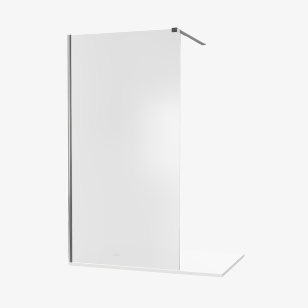 Nicky Inloopdouche  Mat Glas 100 cm Chroom Profiel 8 mm Veiligheidsglas Melkglas Easy Clean