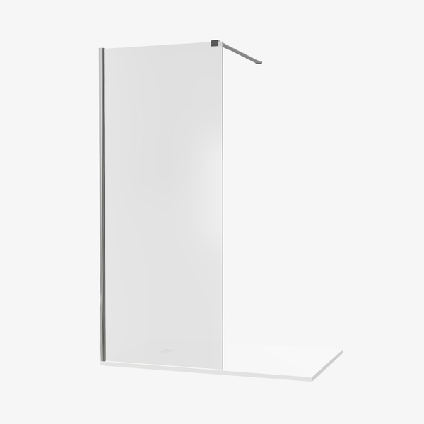 Nicky Inloopdouche  Mat Glas 80 cm Chroom Profiel 8 mm Veiligheidsglas Melkglas Easy Clean