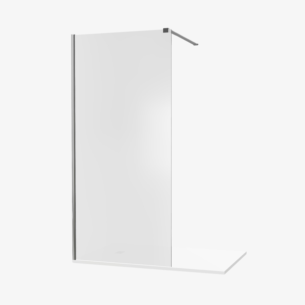 Nicky Inloopdouche  Mat Glas 90 cm Chroom Profiel 8 mm Veiligheidsglas Melkglas Easy Clean