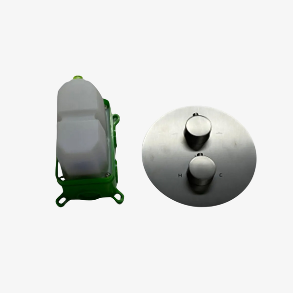 Showerset Lieke Thermostatisch Inbouw Rond 10 Inch Plafond 25 cm  Gun Metal