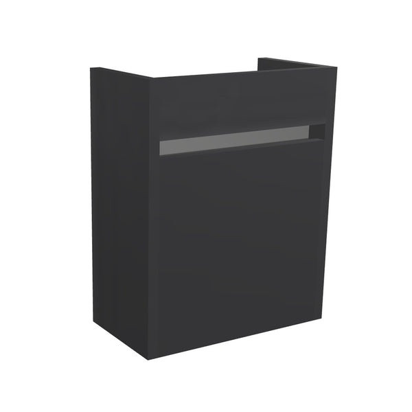 Venlo 40 cm Mat Zwart - Onderkast MDF - Softclose greeploos 1 Deur - Toiletmeubel Voor Waskom