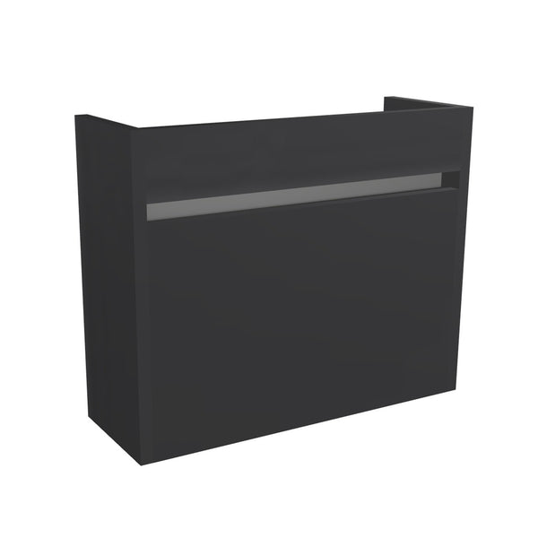 Venlo 60 cm Mat Zwart - Onderkast MDF - Softclose greeploos 1 Deur - Toiletmeubel Voor Waskom