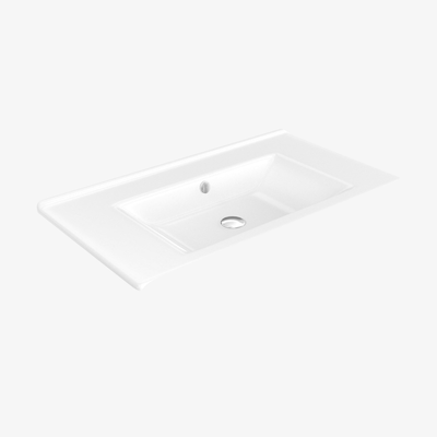 Wastafel Keramische Ibiza Hoogglans Wit 80x50 cm