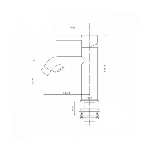 Wastafelkraan Lara Eéngreeps 3/8 Inch Opbouw Rond Gun Metal