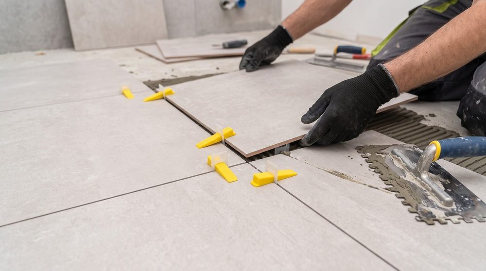 Tegelwerk 60x60 met nivelleersysteem